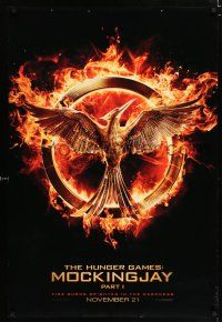2m374 HUNGER GAMES: MOCKINGJAY - PART 1 teaser DS 1sh '14 fire burns brighter in the darkness!