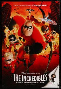 2m397 INCREDIBLES int'l teaser DS 1sh '04 Disney/Pixar animated sci-fi superhero family!