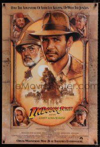 2m407 INDIANA JONES & THE LAST CRUSADE int'l advance 1sh '89 art of Ford & Sean Connery by Drew!