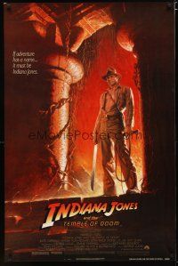2m408 INDIANA JONES & THE TEMPLE OF DOOM 1sh '84 adventure is Ford's name, Bruce Wolfe art!