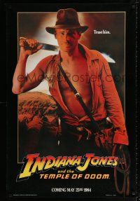 2m410 INDIANA JONES & THE TEMPLE OF DOOM teaser 1sh '84 art of Harrison Ford, trust him!