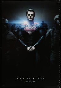 2m515 MAN OF STEEL teaser DS 1sh '13 Henry Cavill in the title role as Superman handcuffed!