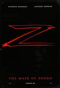 2m521 MASK OF ZORRO teaser DS 1sh '98 Antonio Banderas, Catherine Zeta-Jones, Anthony Hopkins