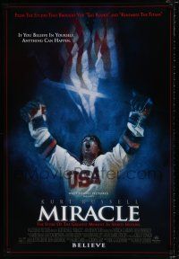 2m534 MIRACLE DS 1sh '04 Kurt Russell, Olympic ice hockey, cool artwork!