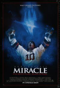 2m533 MIRACLE advance DS 1sh '04 Kurt Russell, Olympic ice hockey, cool artwork!