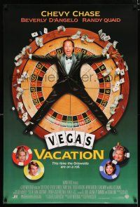 2m555 NATIONAL LAMPOON'S VEGAS VACATION 1sh '97 great image of Chevy Chase on roulette wheel!