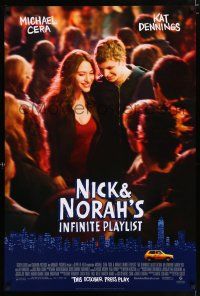 2m563 NICK & NORAH'S INFINITE PLAYLIST advance DS 1sh '08 Michael Cera, Kat Dennings in title roles