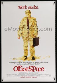 2m578 OFFICE SPACE style A advance DS 1sh '99 Mike Judge classic, Stephen Root covered in post-its!