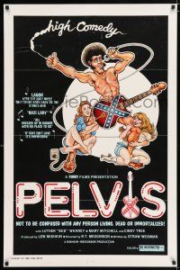 2m591 PELVIS 1sh '77 great Elvis comedy spoof, high comedy, wackiest art!