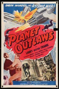 2m599 PLANET OUTLAWS 1sh '53 Buck Rogers serial repackaged as a feature with new footage!