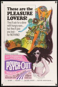 2m616 PSYCH-OUT 1sh '68 AIP, psychedelic drugs, sexy pleasure lover Susan Strasberg!