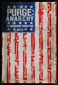 2m619 PURGE: ANARCHY July 18 style teaser DS 1sh '14 Michael K. Williams, cool flag w/guns & weapons