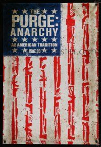 2m618 PURGE: ANARCHY June 20 style teaser DS 1sh '14 Michael K. Williams, cool flag w/guns & weapons