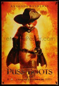 2m620 PUSS IN BOOTS teaser DS 1sh '11 voice of Antonio Banderas in title role, image of cat!