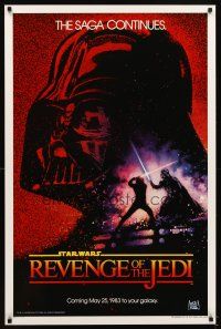 2m015 RETURN OF THE JEDI dated teaser 1sh '83 George Lucas classic, Revenge of the Jedi, Drew art!