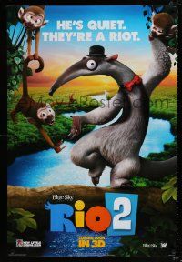 2m641 RIO 2 style F int'l teaser DS 1sh '14 wacky image, he's quiet, they're a riot!