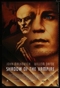 2m671 SHADOW OF THE VAMPIRE 1sh '00 art of John Malkovich as F.W. Murnau, Willem Dafoe!