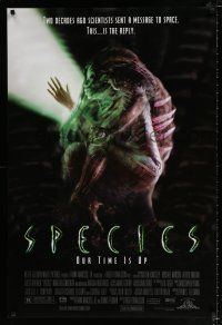2m710 SPECIES DS 1sh '95 creepy artwork of alien Natasha Henstridge in embryo sac!