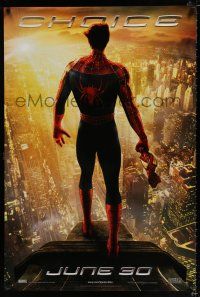2m715 SPIDER-MAN 2 teaser DS 1sh '04 cool image of Tobey Maguire as superhero, choice!