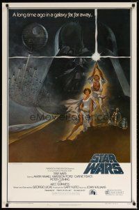 2m007 STAR WARS first printing int'l style A 1sh '77 George Lucas classic sci-fi epic, art by Jung!