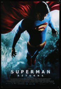 2m740 SUPERMAN RETURNS advance DS 1sh '06 Bryan Singer, full-length image of Routh in costume!