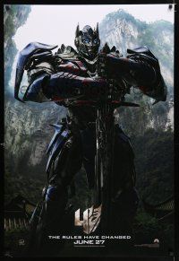 2m779 TRANSFORMERS: AGE OF EXTINCTION teaser DS 1sh '14 cool image of Optimus Prime!