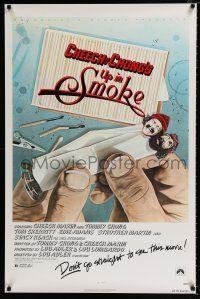 2m804 UP IN SMOKE 1sh '78 Cheech & Chong marijuana classic, don't go straight to see this movie!