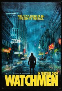 2m822 WATCHMEN teaser DS 1sh '09 Zack Snyder, Jackie Earle Haley, this city is afraid of me!