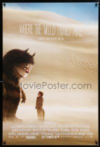 2m829 WHERE THE WILD THINGS ARE advance DS 1sh '09 Spike Jonze, cool image of monster & little boy!