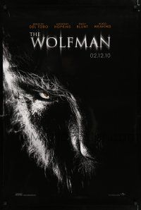 2m841 WOLFMAN teaser DS 1sh '10 cool image of Benicio Del Toro as monster in title role!