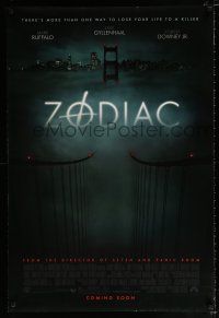 2m857 ZODIAC advance DS 1sh '07 Jake Gyllenhaal, Mark Ruffalo, creepy image of San Francisco Bay!