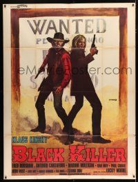 2p466 BLACK KILLER French 1p '71 art of wanted Klaus Kinski & Antonio Cantafora by P. Franco!