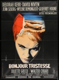 2p483 BONJOUR TRISTESSE French 1p '58 different Georges Kerfyser art of Jean Seberg, Preminger!