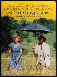2p503 CARRINGTON French 1p '95 Jonathan Pryce & Emma Thompson, many lovers but one love!