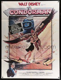 2p528 CONDORMAN French 1p '81 cool different art of winged hero Michael Crawford, Disney!