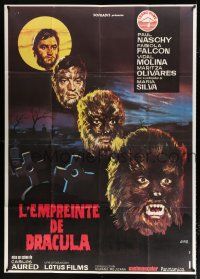2p539 CURSE OF THE DEVIL French 1p '75 different Jano art of Naschy in werewolf transformation!