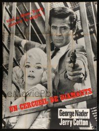 2p553 DEATH & DIAMONDS French 1p '68 different c/u of George Nader with gun & sexy blonde!