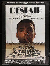 2p556 DESPAIR French 1p '78 Rainer Werner Fassbinder, different image of Dirk Bogard over maze!