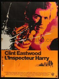 2p563 DIRTY HARRY French 1p '72 great c/u of Clint Eastwood pointing gun, Don Siegel crime classic