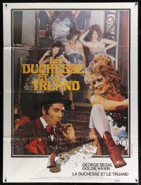 2p579 DUCHESS & THE DIRTWATER FOX French 1p '76 sexy Goldie Hawn & Segal + poker hand, different!