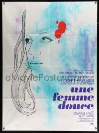 2p625 GENTLE CREATURE French 1p '69 Robert Bresson's Une femme douce, wonderful art by Chica!