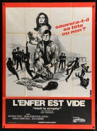 2p664 HELL IS EMPTY French 1p '66 art of Anthony Steel & Shirley Ann Field + cops & cash!