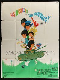 2p666 HELP French 1p '65 different Siry art of The Beatles, John, Paul, George & Ringo on tank!