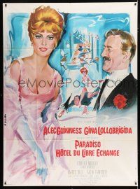 2p677 HOTEL PARADISO French 1p '66 different Allard art of Alec Guinness & sexy Gina Lollobrigida!