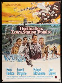 2p684 ICE STATION ZEBRA French 1p '69 Rock Hudson, Jim Brown, Ernest Borgnine, cool art!