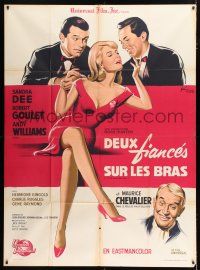 2p685 I'D RATHER BE RICH French 1p '64 Grinsson art of Sandra Dee, Robert Goulet & Andy Williams!