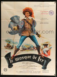2p695 IRON MASK French 1p '62 great full-length Siry art of Jean Marais as D'Artagnan!