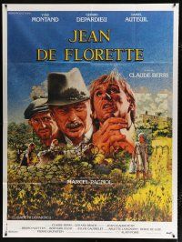 2p697 JEAN DE FLORETTE French 1p '86 Claude Berri, art of Montand & Depardieu by Michel Jouin!