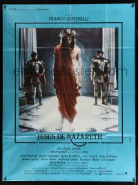 2p701 JESUS OF NAZARETH part 2 French 1p '77 Franco Zeffirelli, Robert Powell with crown of thorns!