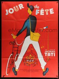 2p704 JOUR DE FETE French 1p R70s great art of postman Jacques Tati by Rene Peron!